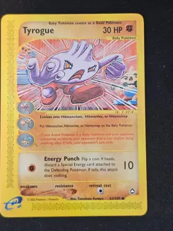 Pokemon TCG Tyrogue 63 Aquapolis Mint Near Mint (non-holo) - Image 1