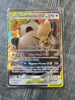 Pokemon TCG Eevee & Snorlax GX 120/181 Sun and Moon Team Up Tag Team Card - Image 4