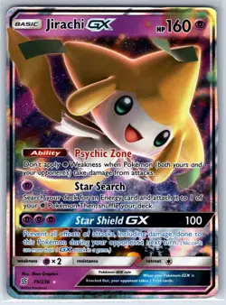 Jirachi GX 79/236 Holo GX Rare Unified Minds Pokemon MP Graphics - Image 1