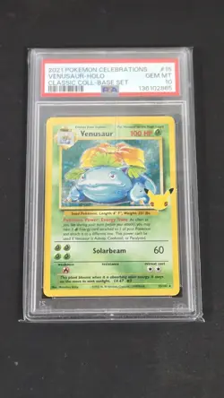 PSA 10 Venusaur 15/102 Celebrations Classic Collection Pokemon 2021 *Cracked* - Image 1