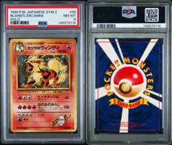 1999 POKEMON JAPANESE GYM 2 59 BLAINE'S ARCANINE-HOLO - PSA 8 NM/MINT NEW GRADE - Image 3