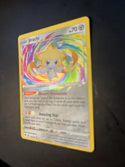 2020 Pokemon Jirachi 119 /185 Vivid Voltage amazing rare Holo holographic Miscut - Image 2