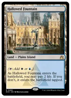 1x MTG Hallowed FOUNTAIN - Ravnica Remastered Rare Land! NM Mint - Image 1