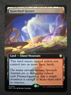 Scorched Geyser (Extended Art) SOC MINT MTG Magic - Image 1