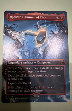 Mjolnir, Hammer of Thor (Borderless) (0339) Marvel Super Heroes Mtg M/Nm Mythic - Image 1