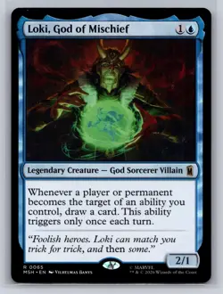 Loki, God of Mischief 65 Rare Marvel Super Heroes Magic: The Gathering Near Mint - Image 1