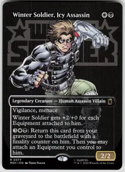 Winter Soldier Icy Assassin Borderless 377 Marvel Super Heroes MTG - Image 1
