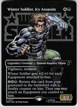 Winter Soldier Icy Assassin Borderless Foil 377 Marvel Super Heroes MTG - Image 1