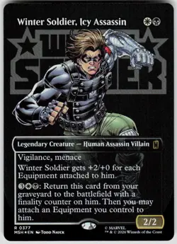 Winter Soldier Icy Assassin Borderless Foil 377 Marvel Super Heroes MTG - Image 1