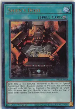 Quarter Century Stampede Prismatic Ultimate Rare RA04-EN088 Shien's Dojo - Image 1