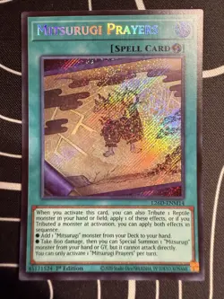 Mitsurugi Prayers (SECRET RARE) L26D-ENM14 (NM) 1st Edition Yu-Gi-Oh! Konami - Image 1