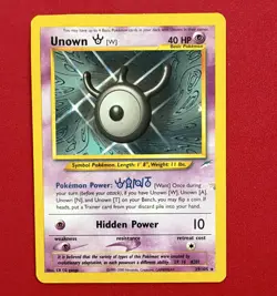 Pokemon TCG Unown [W] 29/105 Neo Destiny Regular Rare Eng Unlimited MP - Image 1