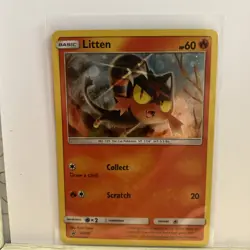 Pokemon TCG Litten SM08 Black Star Promo Cosmos Holo NM - Image 1