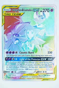 2019 POKEMON SUN & MOON COSMIC ECLIPSE #254 FULL ART/SOLGALEO & LUNALA GX 236 - Image 3