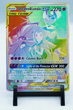 2019 POKEMON SUN & MOON COSMIC ECLIPSE #254 FULL ART/SOLGALEO & LUNALA GX 236 - Image 5