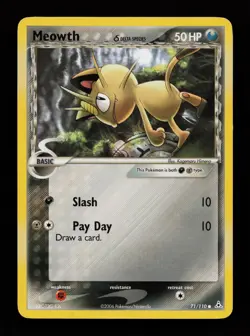 Meowth 71/110 Common Holon Phantoms Pokemon Cards - Image 1