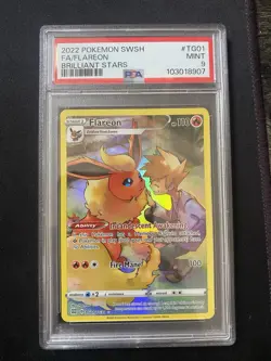 Pokemon 2022 Flareon TG01 Brilliant Stars Trainer Gallery Full Art Holo PSA 9 - Image 1