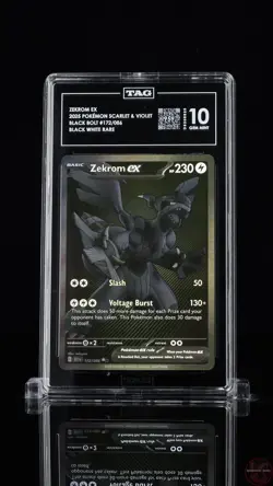 ZEKROM EX 172/086 BLACK WHITE RARE BLACK BOLT POKEMON TAG 10 GEM MINT - Image 1