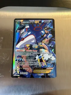 2015 Pokemon Double Crisis Team Aqua's Kyogre EX Full Art Holo #6/34 ULTRA RARE - Image 1