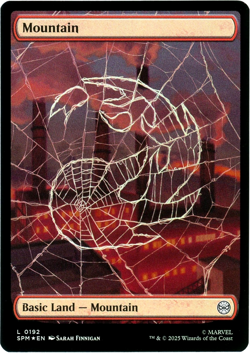 Mountain 0192 (Foil) Full Art - Marvel's Spider-Man MTG - NM/M Ships Now - Image 1