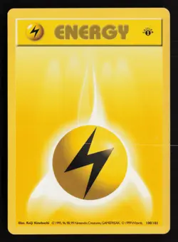 Lightning Energy 100/102 Common Base Set Shadowless Pokemon 1st Edition LP - Image 1