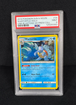 Pokemon Wartortle Holo #34 Sun & Moon Blastoise GX Premium Collection PSA 9 Mint - Image 1