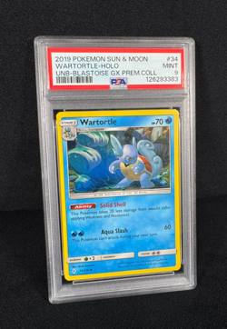 Pokemon Wartortle Holo #34 Sun & Moon Blastoise GX Premium Collection PSA 9 Mint - Image 2
