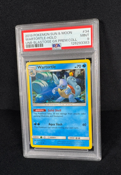 Pokemon Wartortle Holo #34 Sun & Moon Blastoise GX Premium Collection PSA 9 Mint - Image 3
