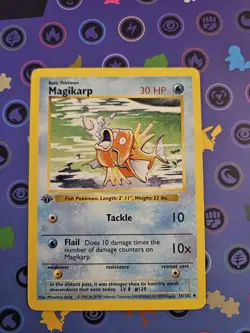 Pokemon TCG Magikarp 1st Edition Shadowless Base Set 35/102 LP - Image 1
