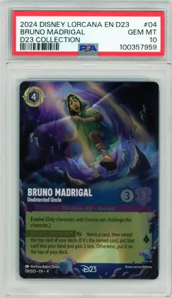 2024 Disney Lorcana D23 Collection Bruno Madrigal Undetected Uncle PSA 10 - Image 1