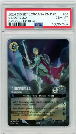 2024 Disney Lorcana D23 Collection Cinderella Stouthearted PSA 10 - Image 1