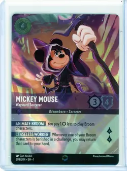 Disney Lorcana The First Chapter Mickey Mouse Wayward Sorcerer Enchanted 208/204 - Image 1