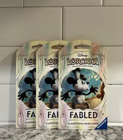 Disney Lorcana Fabled Sleeved Booster Packs - LOT of (3) - NEW - In Hand SEALED - Image 1