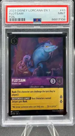 2023 Disney Lorcana The First Chapter Flotsam Ursula's Spy Foil #43/204 PSA 9 MT - Image 1