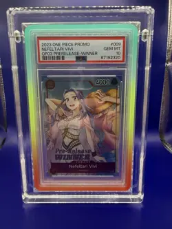 PSA 10 One Piece Card Game English ST01-009 Nefeltari Vivi Pre-Release Winner - Image 1