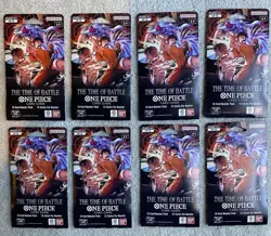 One Piece CCG OP-16 English The Time Of Battle Sleeved Booster Packs Lot of 8 - Image 1