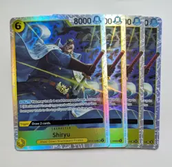 4 x Shiryu OP16-108 Super Rare Holo Foil One Piece TCG Card Game Playset NM - Image 1