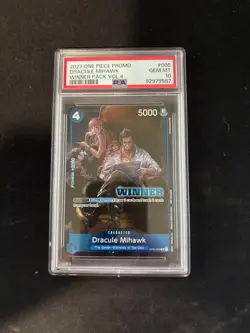 One Piece Card Game Dracule Mihawk ST03-005 WINNER Promo Tournament PSA10 GEM MT - Image 1