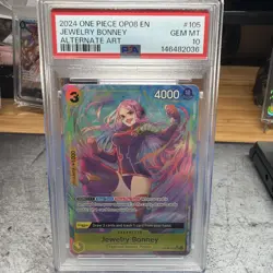 Bandai One Piece CCG Jewelry Bonney OP08-105 Alternate Art PSA 10 - Image 1