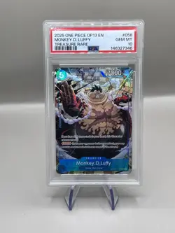 2025 ONE PIECE OP13 #058 MONKEY D. LUFFY TREASURE RARE PSA 10 GEM MINT - Image 1