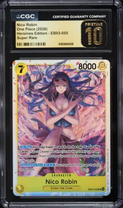 Nico Robin EB03-055 Pristine CGC 10 SR Heroines Edition ENG 2026 One Piece TCG - Image 1