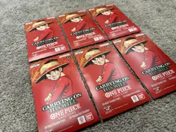 One Piece OP-13 Carrying On His Will Sleeved Booster Packs SEALED (LOT OF 6) - Image 1