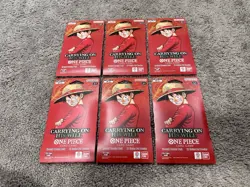 One Piece OP-13 Carrying On His Will Sleeved Booster Packs SEALED (LOT OF 6) - Image 2