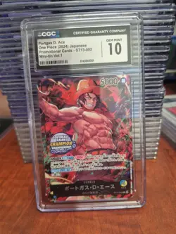 2024 ONE PIECE JP PORTGAS D. ACE PROMO ST13-002 MINI-TIN CGC 10 - Image 1