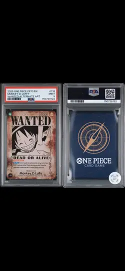 2025 One Piece Op13 Carrying on His Will Monkey D. Luffy #118 Wanted PSA 9 Mint - Image 3