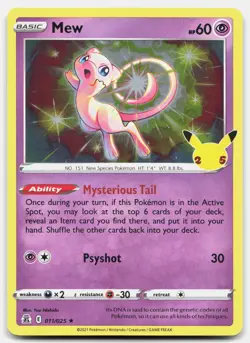 Mew (Holo) - NM Near Mint - CEL Celebrations # 011 - PKMN Pokemon Card - Image 1