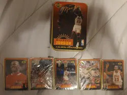 Upper Deck 1996 Michael Jordan 5 All Metal Collector Card Set ALL SEALED w/ Tin! - Image 2