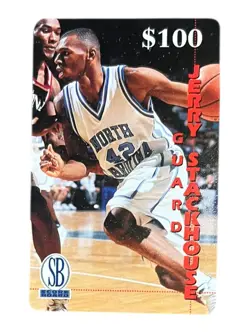 Jerry Stackhouse UNC 1996 Score Board Calling Card #'d 8/13 SB Basketball - Image 1