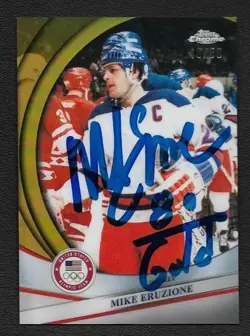 Mike Eruzione Autograph Auto 2026 Topps Chrome Olympics Gold Refractor Card /50 - Image 1
