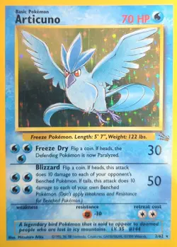 Articuno 2/62 - Fossil - Holo Rare - Pokemon Card WOTC - LP - Image 1
